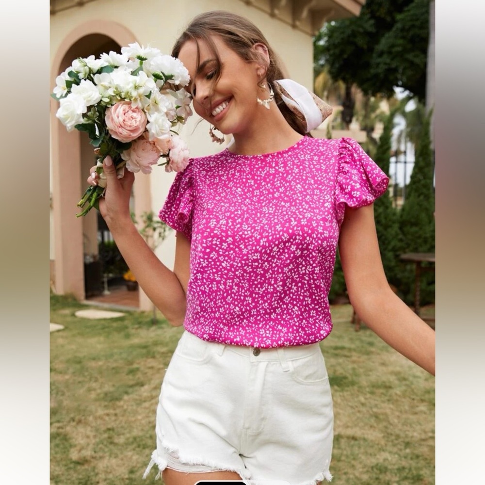 Pink ditzy top